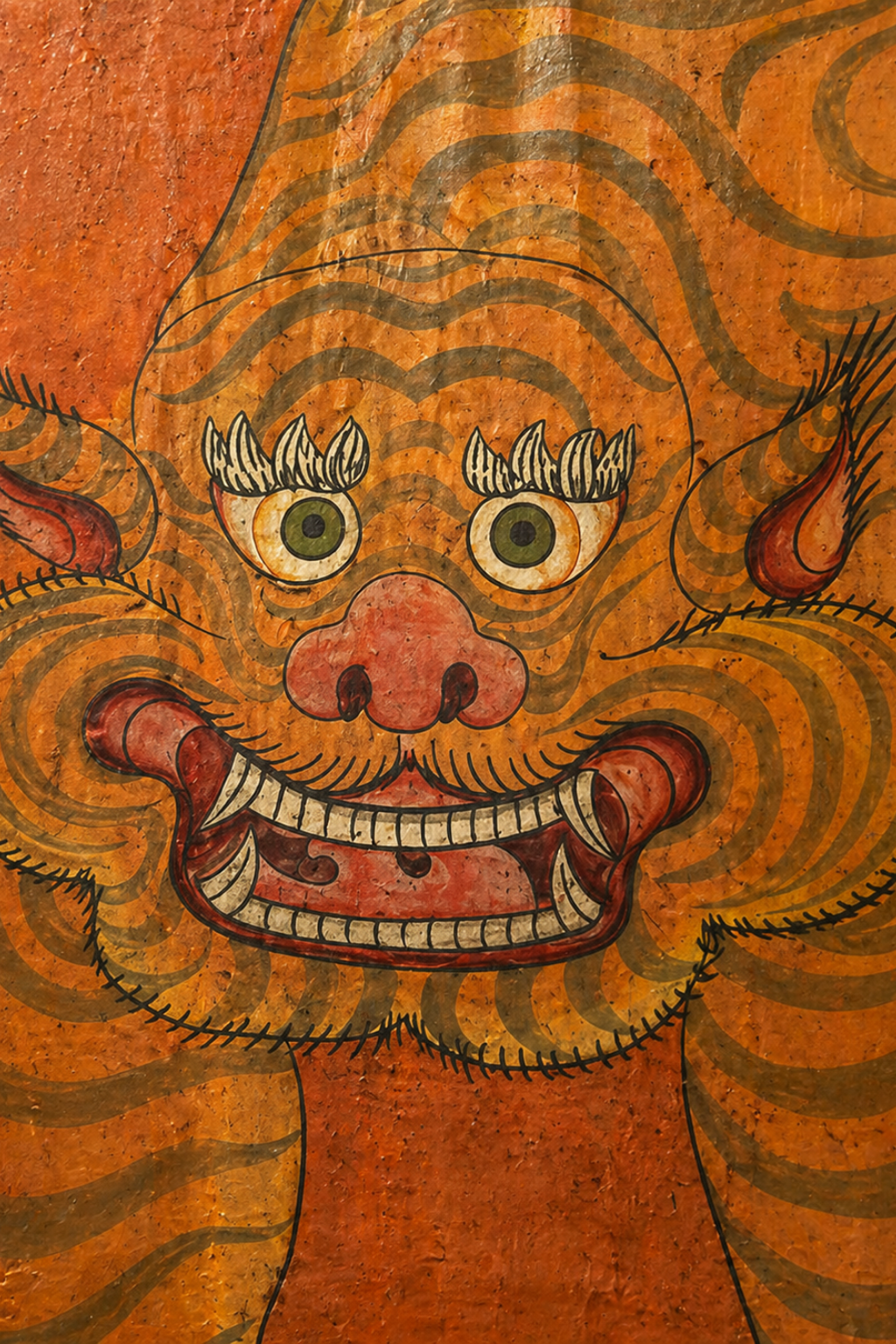 Pannello in legno dipinto a mano – Tigre Arancio