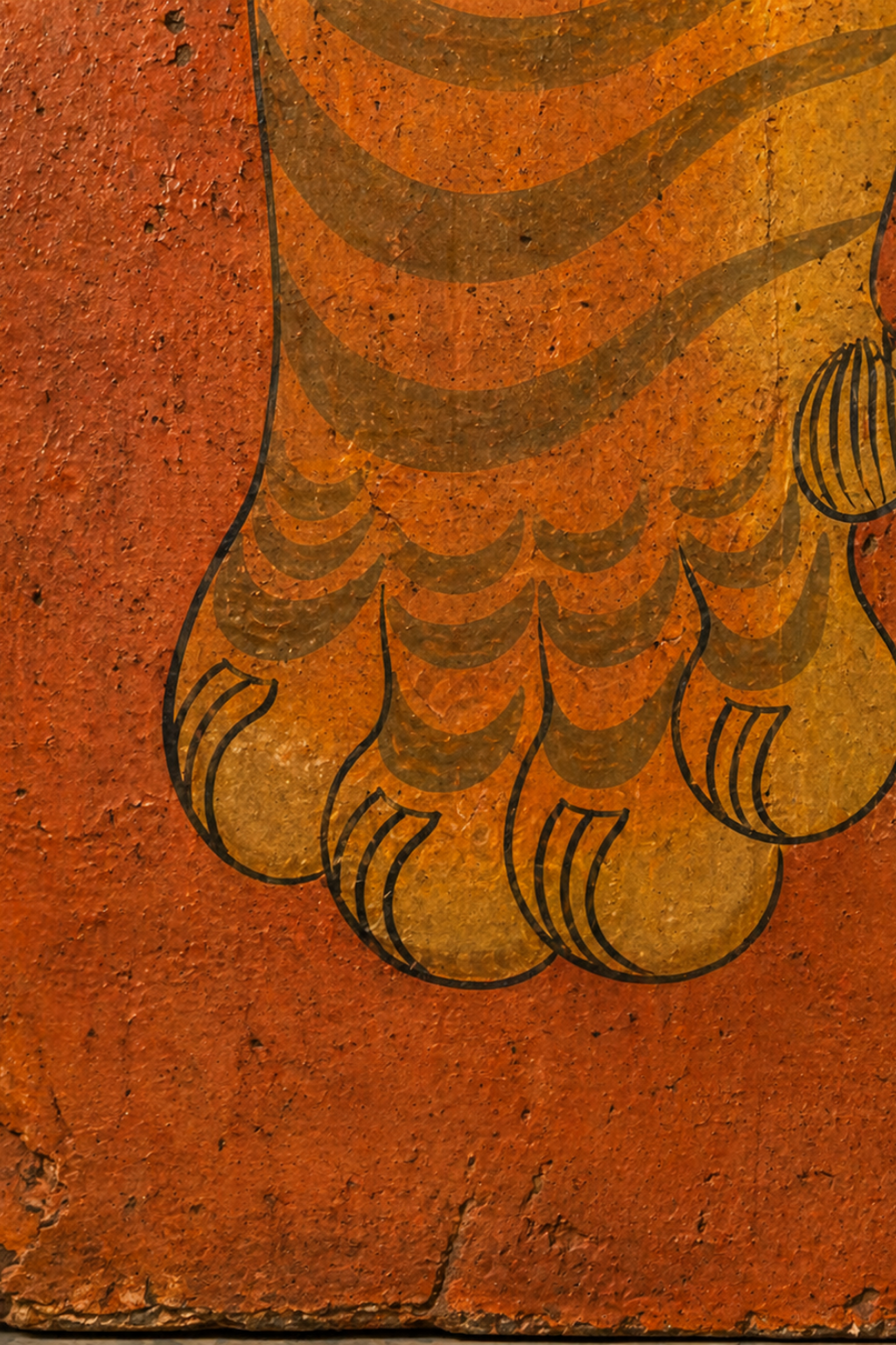 Pannello in legno dipinto a mano – Tigre Arancio