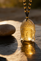 Collana con Ciondolo Testa del Buddha - Dorata