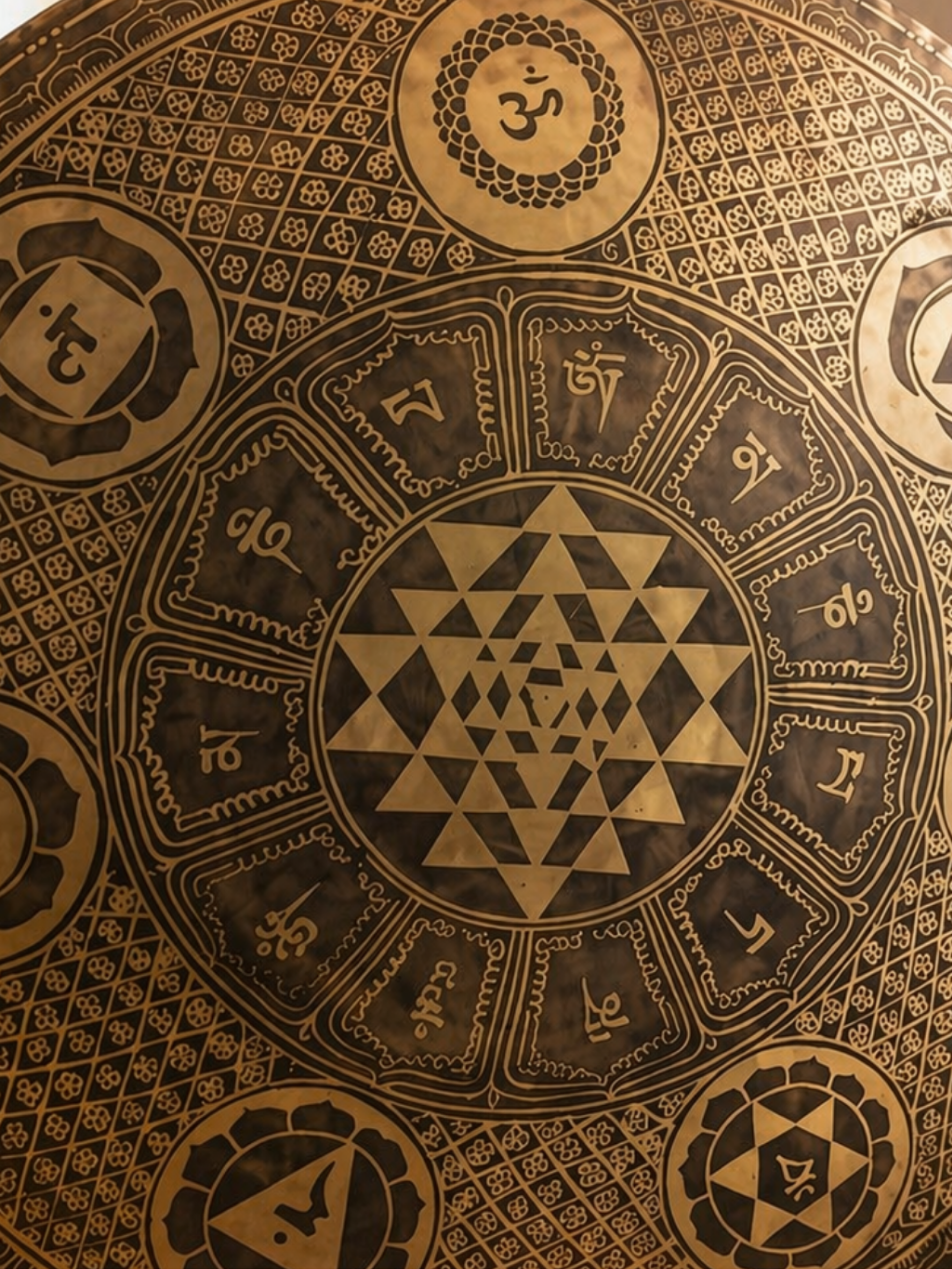 Gong con Mandala Sri Yantra – 60 cm | Nota Si (127 Hz)