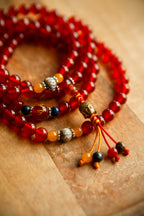 Mala in Corniola con Testa di Buddha – Lunghezza 47 cm