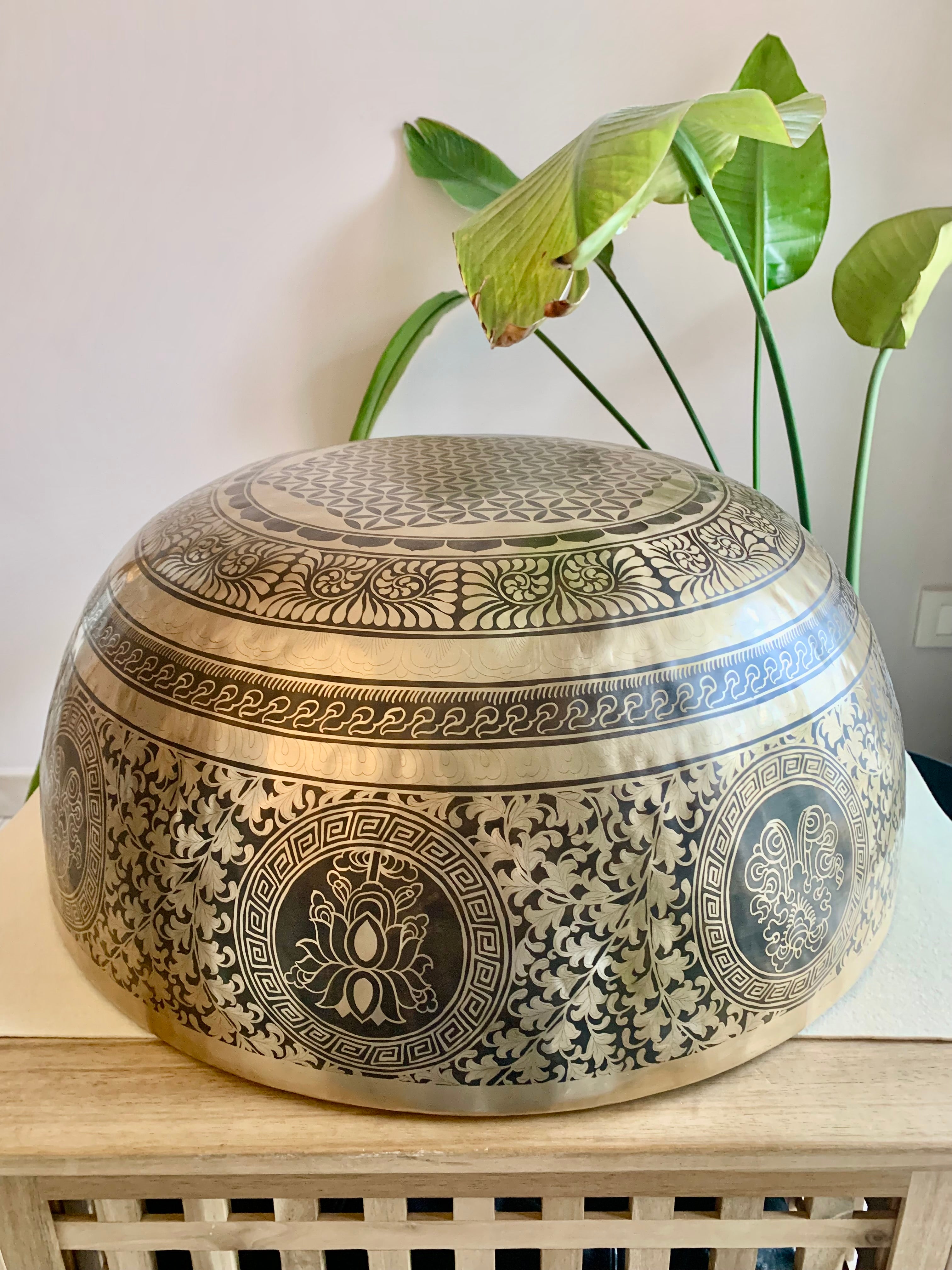 Campana Tibetana Grande Dimensione 51 cm di Altissima Qualità  Re 145Hz