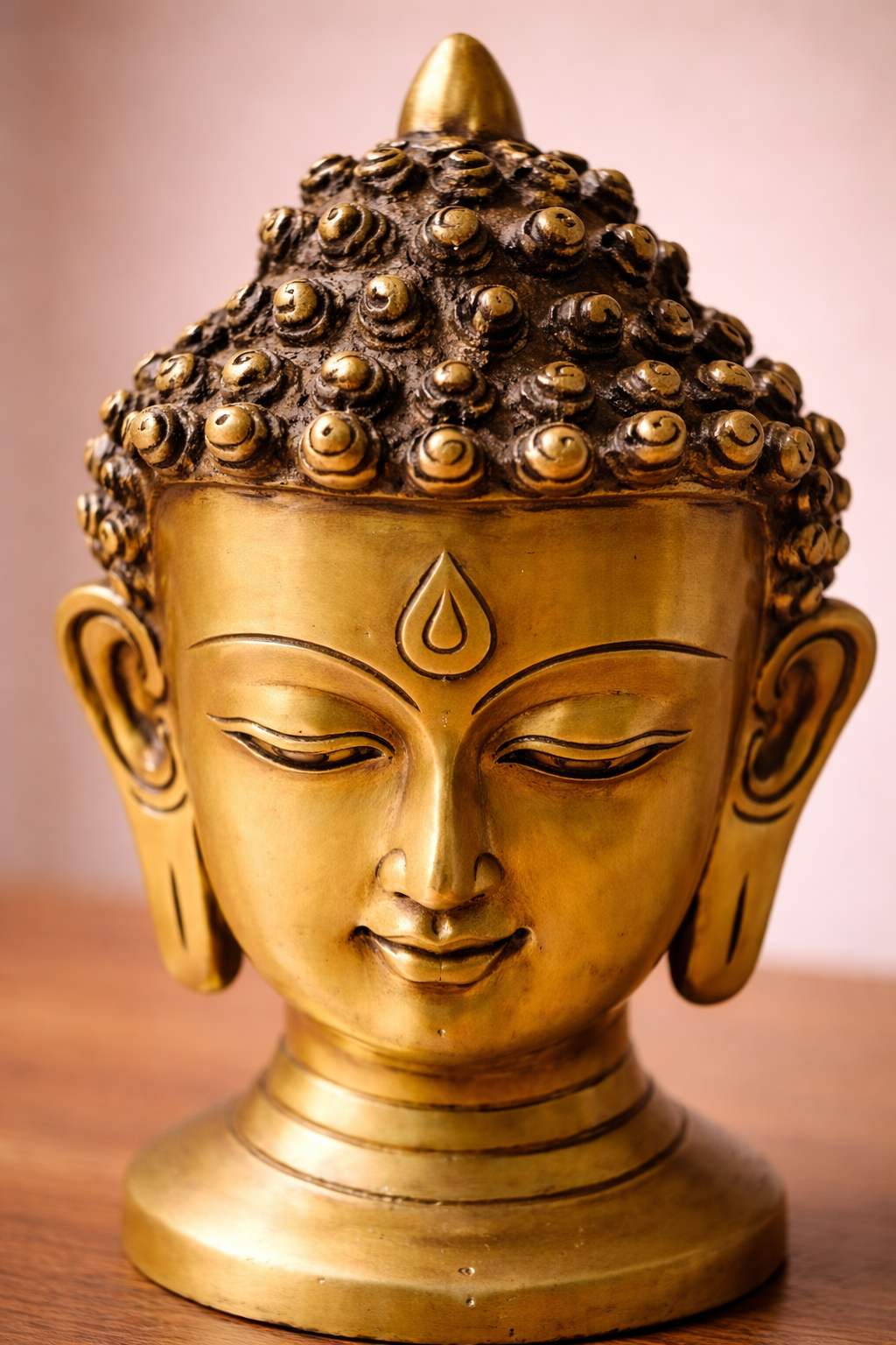 Testa di Buddha in Ottone