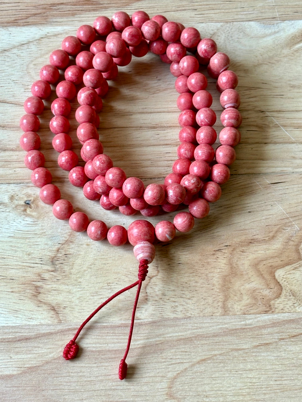 Mala Rosa Corallo – 108 Grani – Lunghezza 47 cm