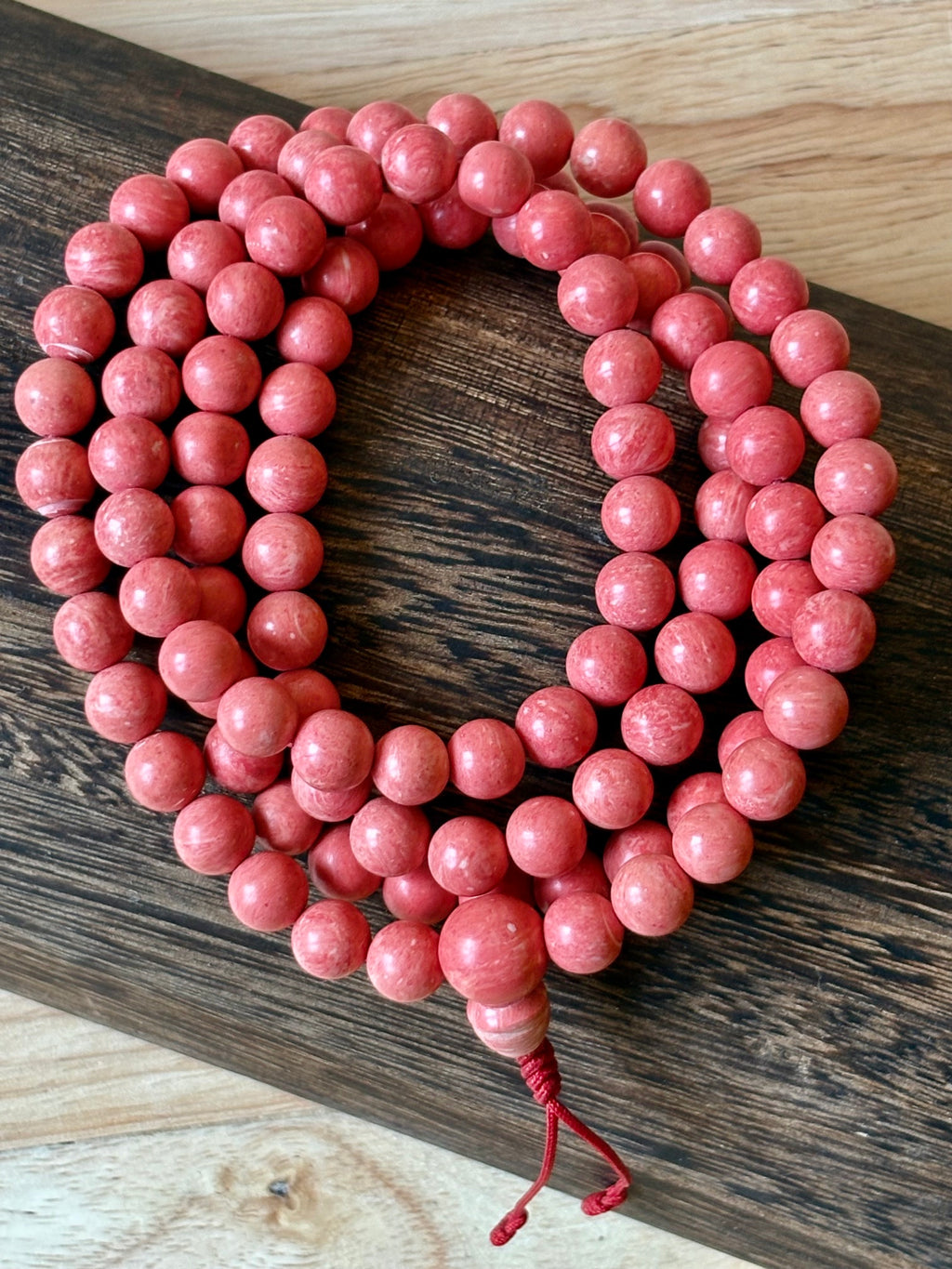 Mala Rosa Corallo – 108 Grani – Lunghezza 47 cm
