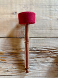 Percussore in legno con testa rigida rivestita – 6,5 cm