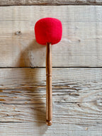 Percussore per campane tibetane con testa in feltro rosso – 30 cm