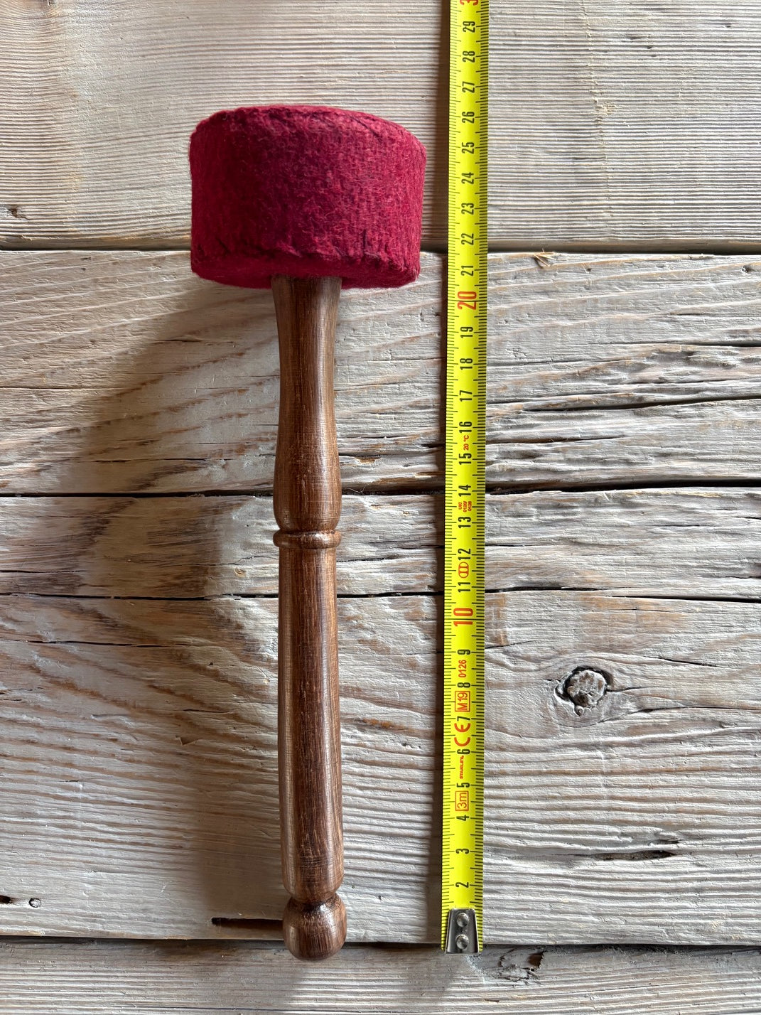 Percussore in legno con testa rigida rivestita – 6,5 cm