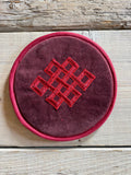Cuscino grande ricamato per campana tibetana – 18 cm