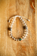 Bracciale in Cristallo 8 mm con 20 Grani, 2 Buddha e Perla Segnaposto