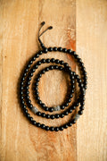 Collana in Onice Nero con Testa di Buddha – Lunghezza 42 cm