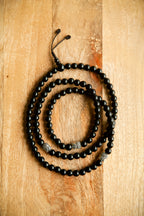 Collana in Onice Nero con Testa di Buddha – Lunghezza 42 cm