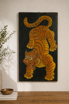 Pannello in legno dipinto a mano – Tigre Nero