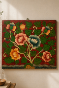 Pannello in legno dipinto a mano – Fiori di Utpala