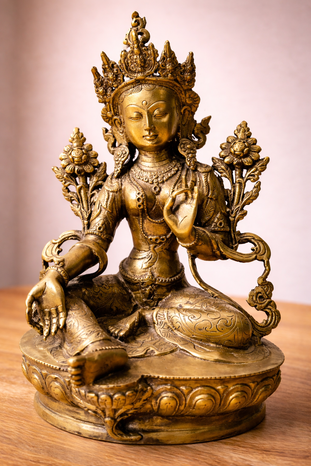 Statua Antica di Tara in Ottone