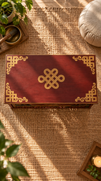 Tavolo da Meditazione Pieghevole in Legno con Leoni delle Nevi