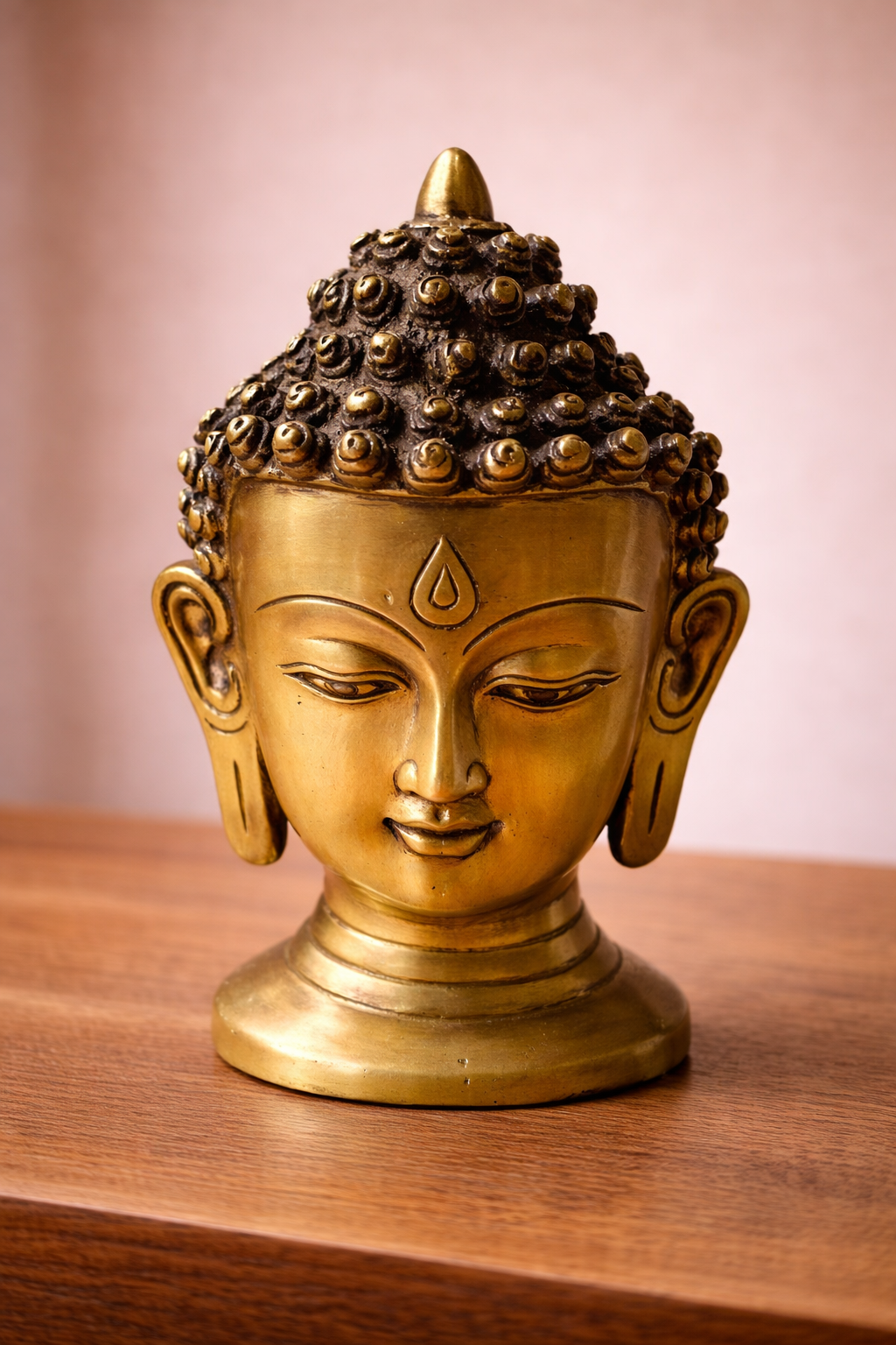 Testa di Buddha in Ottone